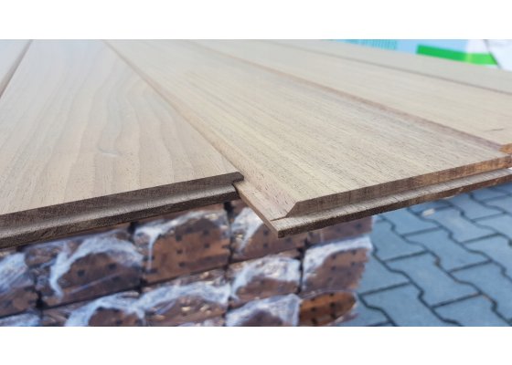 Deska elewacyjna drewniana thermo abachi ayous KL. FAS KD 15x141mm Profil faza 