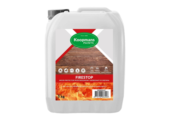 KOOPMANS FIRESTOP woodprotector przeciwogniowy impregnat do drewna 5L